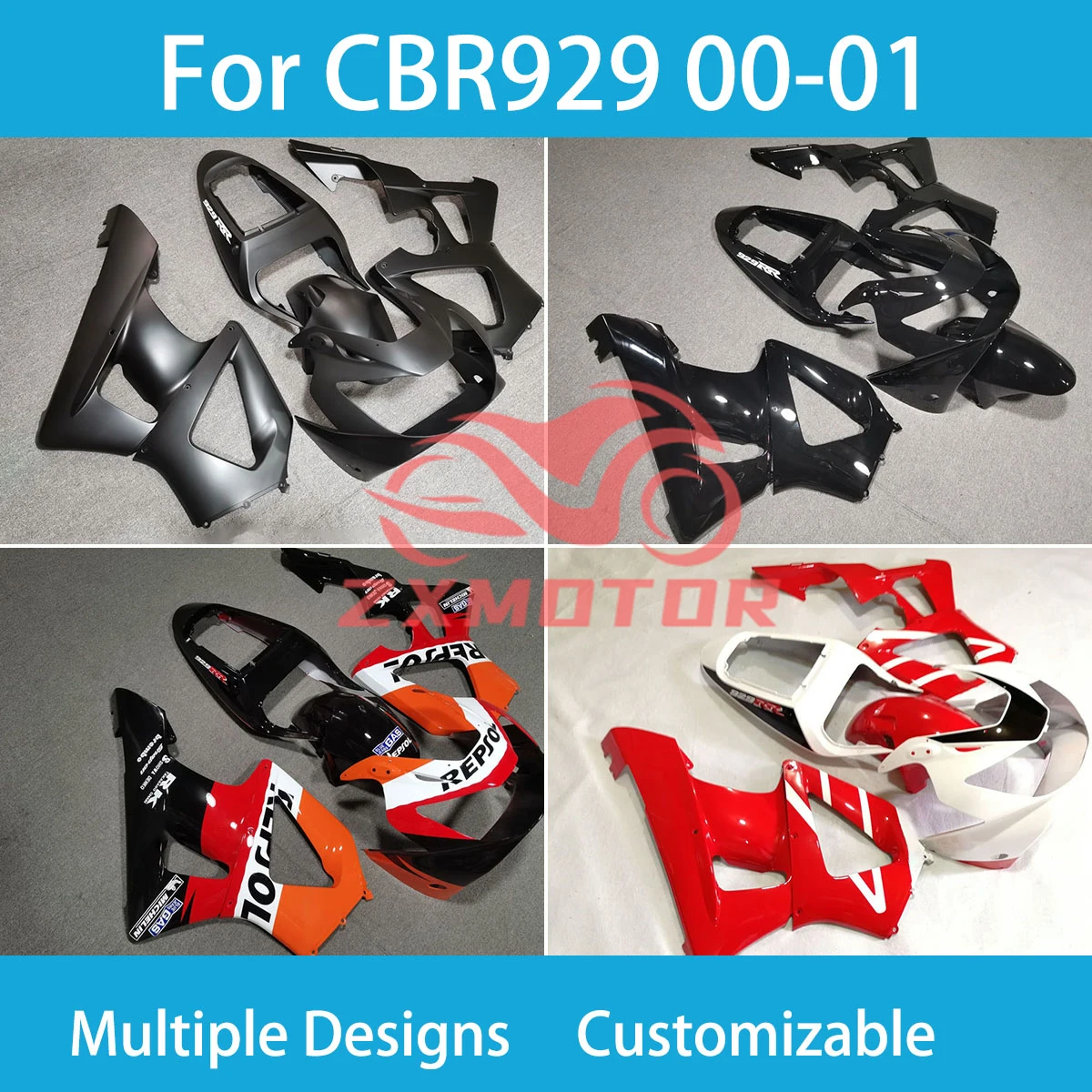 Комплект обтекателей для мотоциклов CBR929RR 00 01, Обтекатели для мотоциклов Honda CBR900RR 2000 2001
Комплект обтекателей для мотоциклов CBR929RR 00 01, Обтекатели для мотоциклов Honda CBR900RR 2000 2001