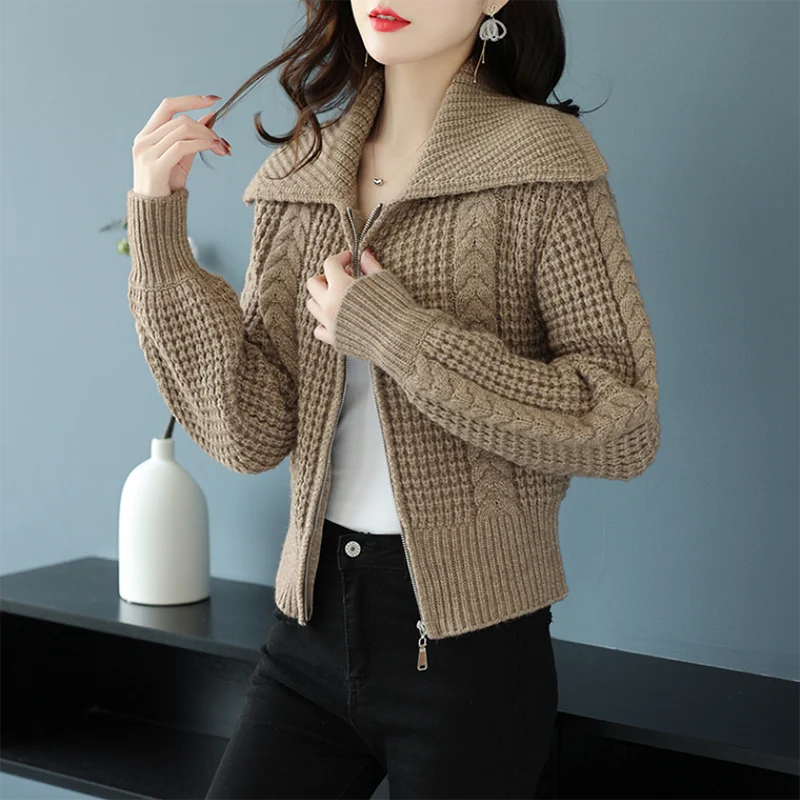 Thick Wool Cardigan for Women, Thick Sweater, Line Sweater, High Waist,Short, Long Sleeve Knitt Coat, Tops, Fall, Winter, New
Thick Wool Cardigan for Women, Thick Sweater, Line Sweater, High Waist,Short, Long Sleeve Knitt Coat, Tops, Fall, Winter, New