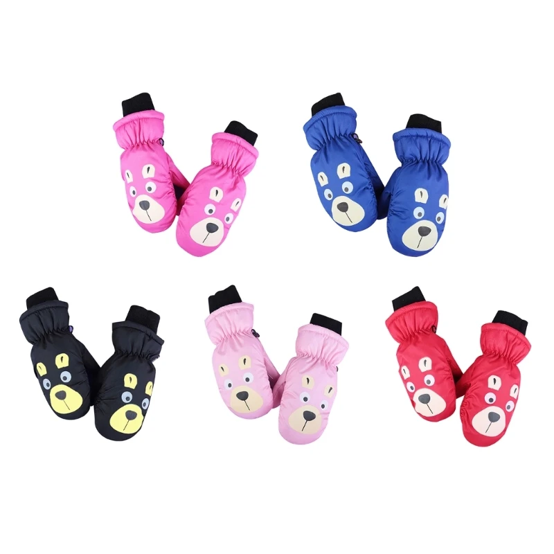 

Children Bear Pattern Ski Gloves Kids Mittens Stylish & Functional Kids Gloves Keep Hands Warm & Enhances Grips Gift