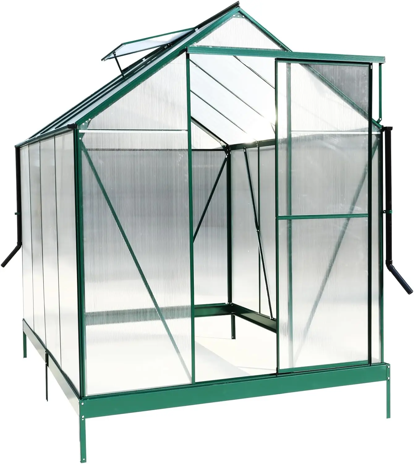 Polycarbonate Greenhouse for Outdoors, Heavy Duty Aluminum Green House with Rain Gutter, Sliding Doors & Vent Window
Polycarbonate Greenhouse for Outdoors, Heavy Duty Aluminum Green House with Rain Gutter, Sliding Doors & Vent Window