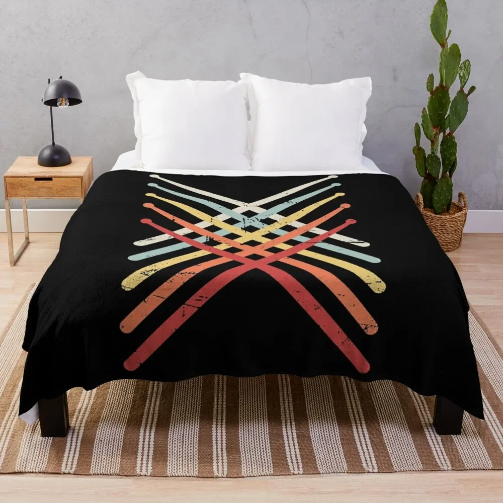 

Retro Vintage Drumsticks Design For Drummers Throw Blanket Flannels manga Bed Blankets For Sofas Blankets