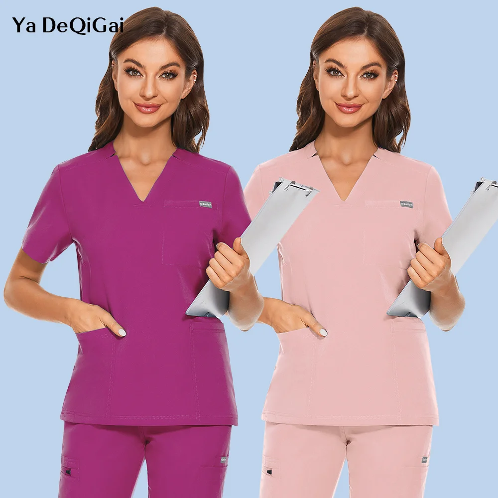 

Dentist Scrubs Tops Fashion Hotel Workwear Scrub Shirts Medical Uniform Surgery Uniform Pet Shop Doctor Nurse Blouse Nursing