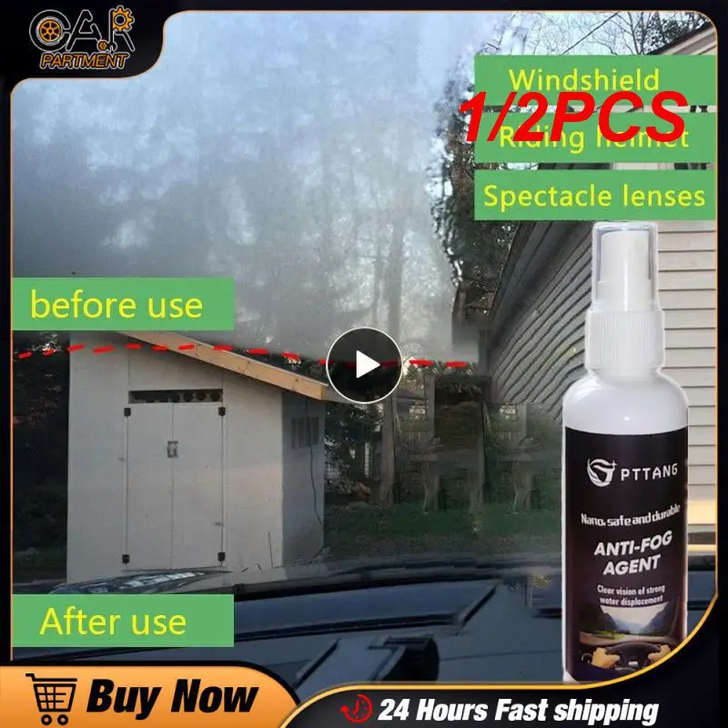 

1/2PCS 30ml Car Antifogging Agent Glasses Helmet Defogging Auto Anti-fog Agent Car Glass Nano Hydrophobic Coating Spray Water