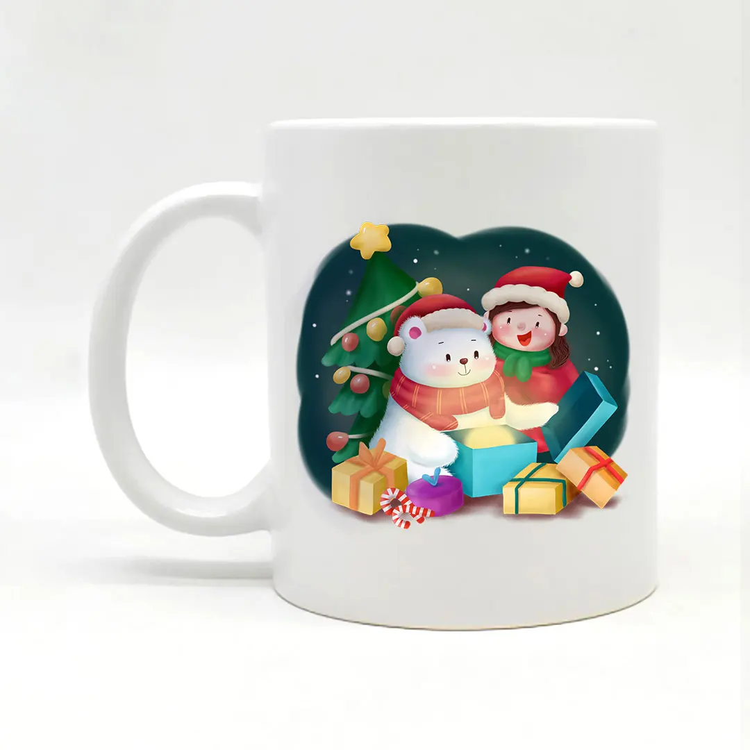 

wholesale bulk custom personalized decorated snowman deer shaped vacation merry santa gift tree ceramic coffee christmas mug