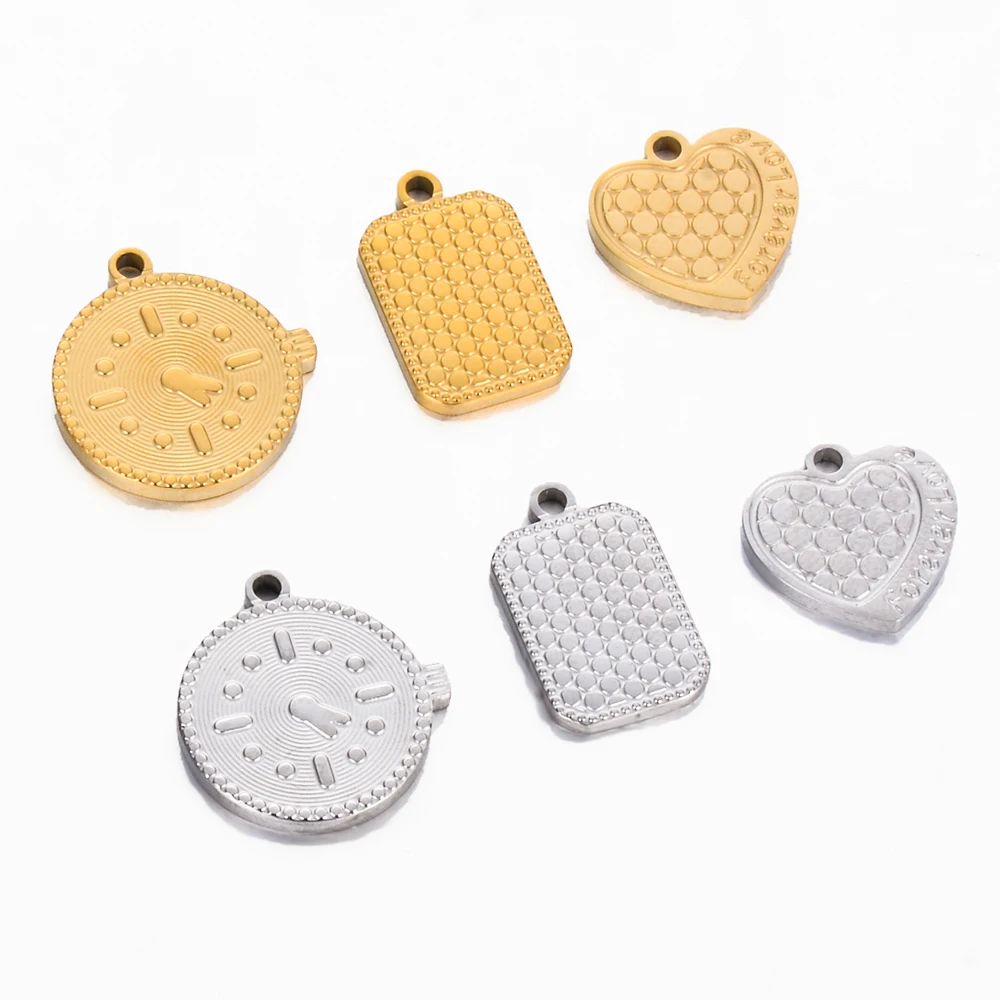 6pcs/Lot Stainless Steel Forever Love Heart Charms Polished Round Square Texture DIY Crafting Necklace Bracelet Jewelry Making
6pcs/Lot Stainless Steel Forever Love Heart Charms Polished Round Square Texture DIY Crafting Necklace Bracelet Jewelry Making