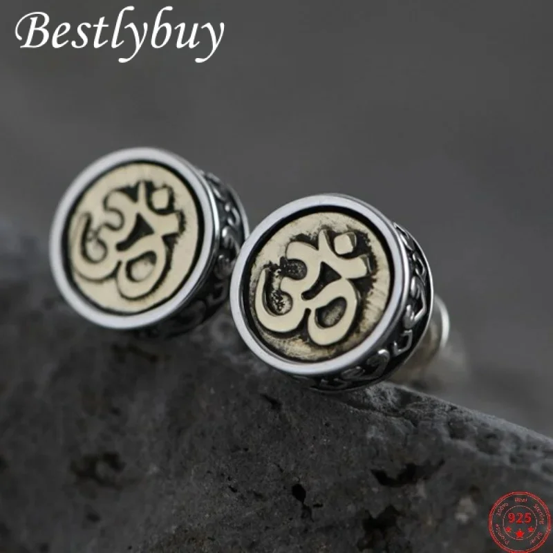 S925 Sterling Silver Earrings for Women New Fashion Six Syllable Mantra Ear Studs Pure Argentum Jewelry Free Shipping
S925 Sterling Silver Earrings for Women New Fashion Six Syllable Mantra Ear Studs Pure Argentum Jewelry Free Shipping