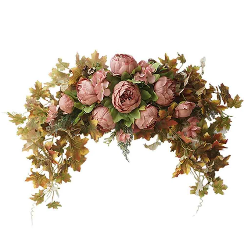 

Wedding Arch Flowers, Artificial Floral Swag With Peony And Maple Leaves For Front Door Window Wall Home Decoration