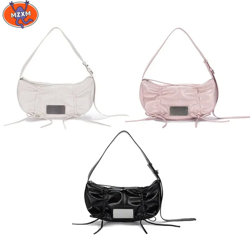 

Korean minority designer fashion casual one shoulder underarm bag drawstring lace-up large capacity handbag female luxury Bolsas