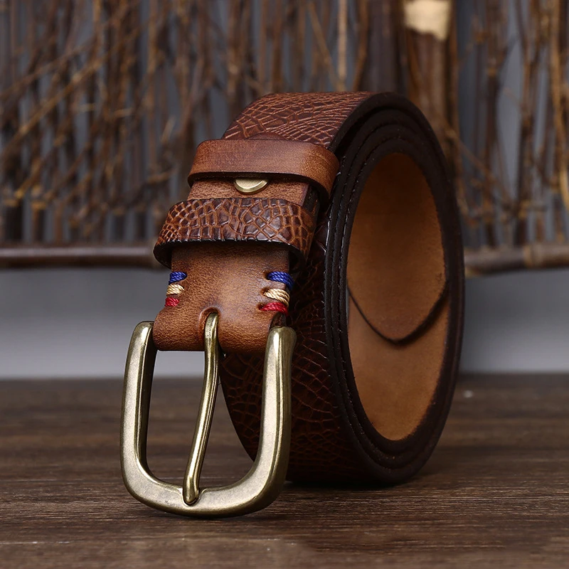 3.8CM Solid Copper Pin Buckle Belt Male Serpentine Belts Cowskin Male Retro Thickening Belt Fashion Genuine Leather Jeans Belts
3.8CM Solid Copper Pin Buckle Belt Male Serpentine Belts Cowskin Male Retro Thickening Belt Fashion Genuine Leather Jeans Belts