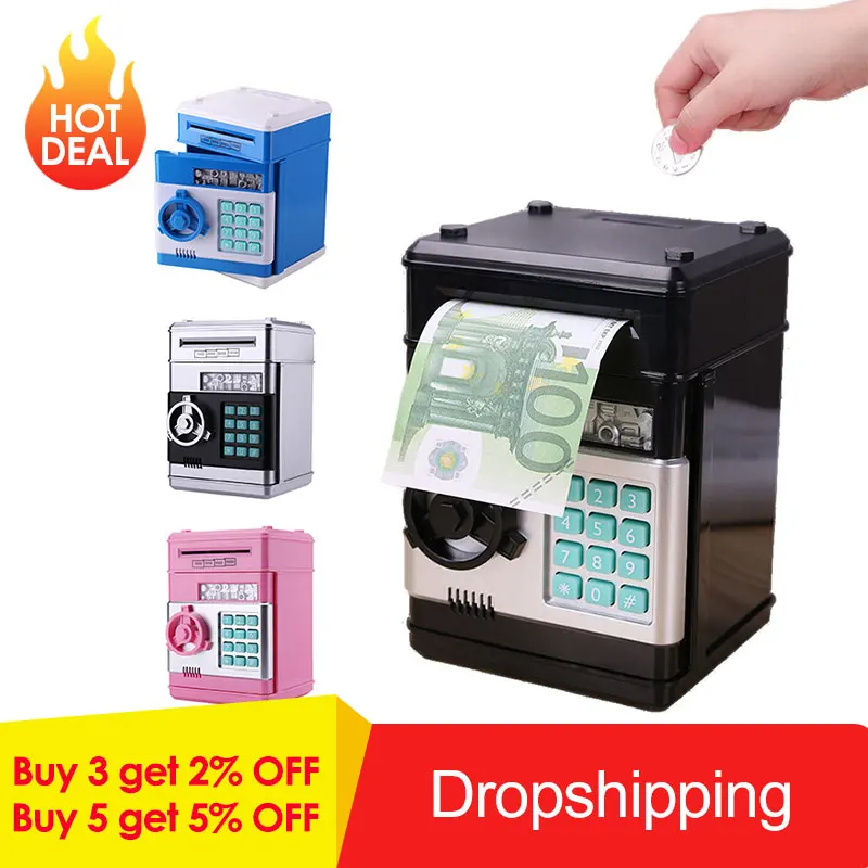 ATM Mini Password Money Box Electronic Piggy Bank Safety Chewing Cash Coins Saving Box Automatic Deposit Banknote Kids Gift
ATM Mini Password Money Box Electronic Piggy Bank Safety Chewing Cash Coins Saving Box Automatic Deposit Banknote Kids Gift