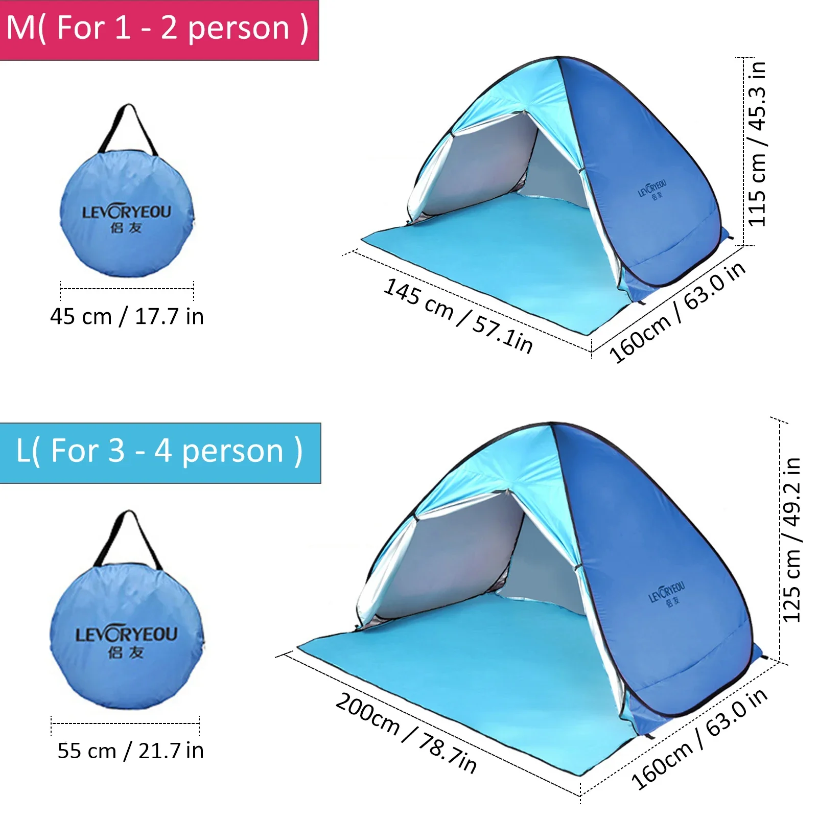 Automatic Camping Tent Ship From RU Beach Tent 2 Persons Tent Instant Pop Up Open Anti UV Awning Tents Outdoor Sunshelter
Automatic Camping Tent Ship From RU Beach Tent 2 Persons Tent Instant Pop Up Open Anti UV Awning Tents Outdoor Sunshelter