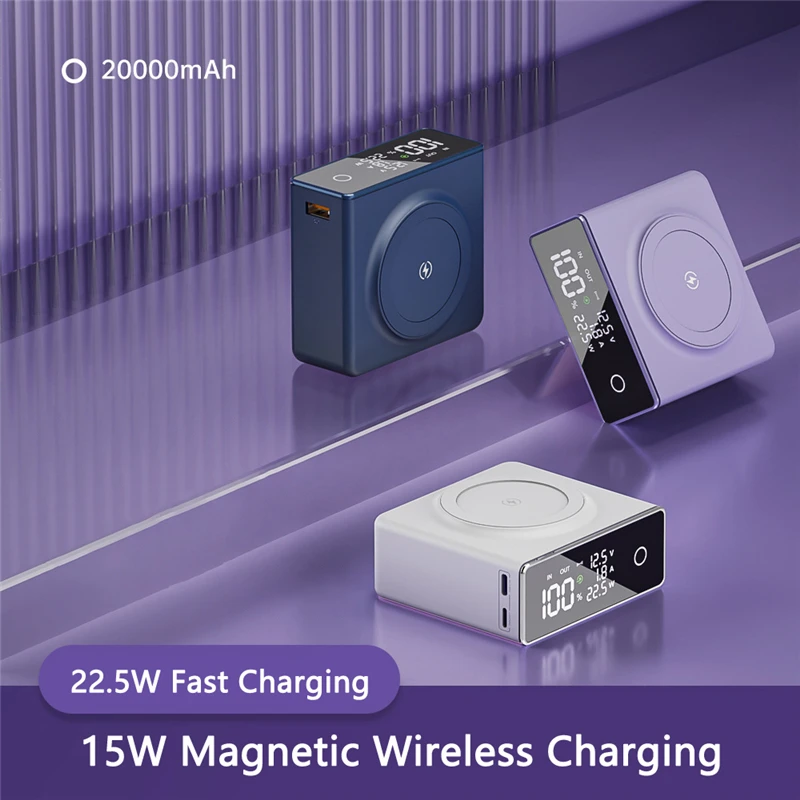 22.5W Fast Charging Powerbank 20000mAh Power Bank for Notebook Laptop Magnetic Qi Wireless Charger for iPhone 13 12 Touch Screen
22.5W Fast Charging Powerbank 20000mAh Power Bank for Notebook Laptop Magnetic Qi Wireless Charger for iPhone 13 12 Touch Screen