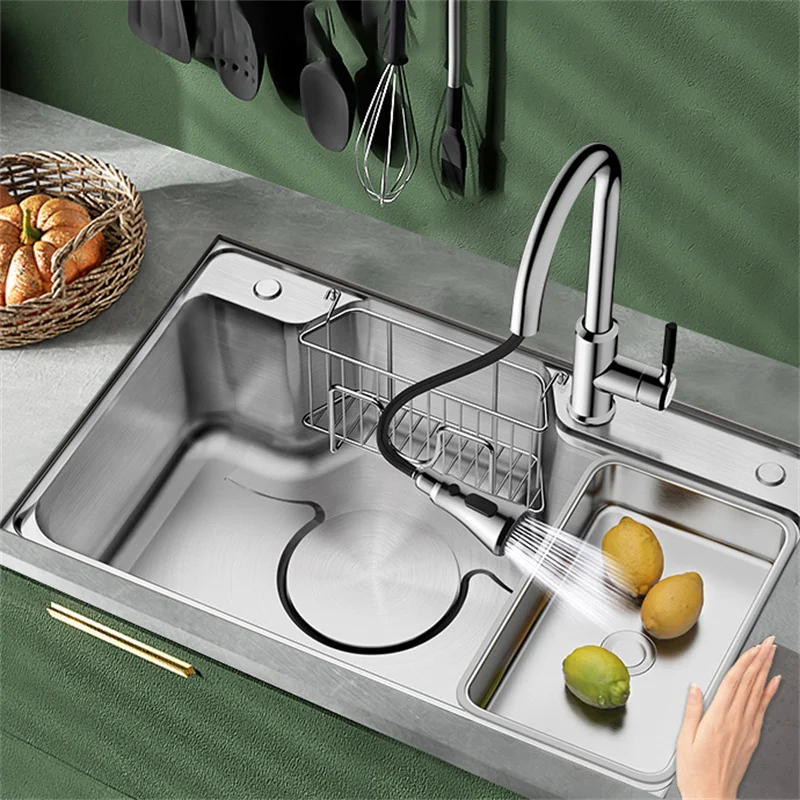 304 Stainless Steel Kitchen Sinks Large Single-slot Wash Basin Under The Counter Basin Thickened Handmade Basin Household Sinks
304 Stainless Steel Kitchen Sinks Large Single-slot Wash Basin Under The Counter Basin Thickened Handmade Basin Household Sinks