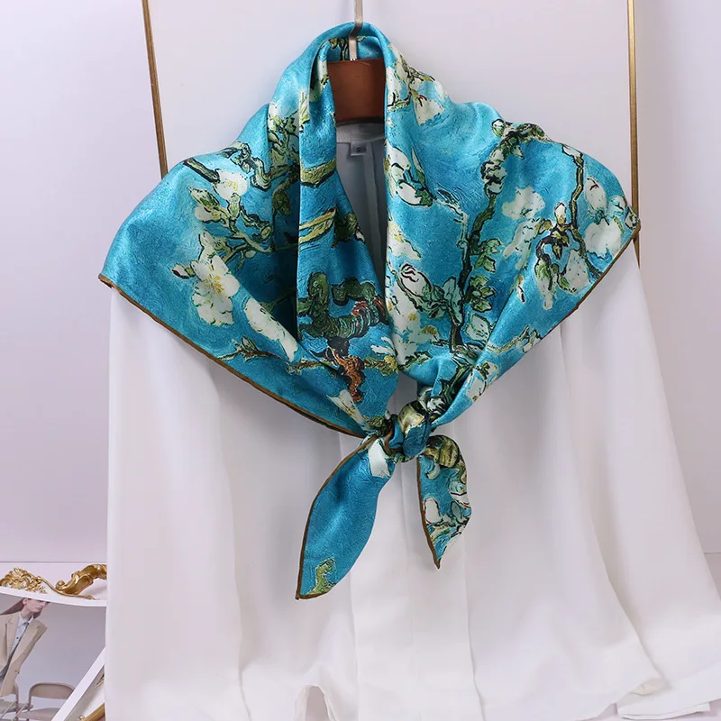 

Winter Accessories Square Scarves Printed For Ladies Fashion Lovers 100% Natural Silk Scarf Printed 90*90cm Autumn Scarves