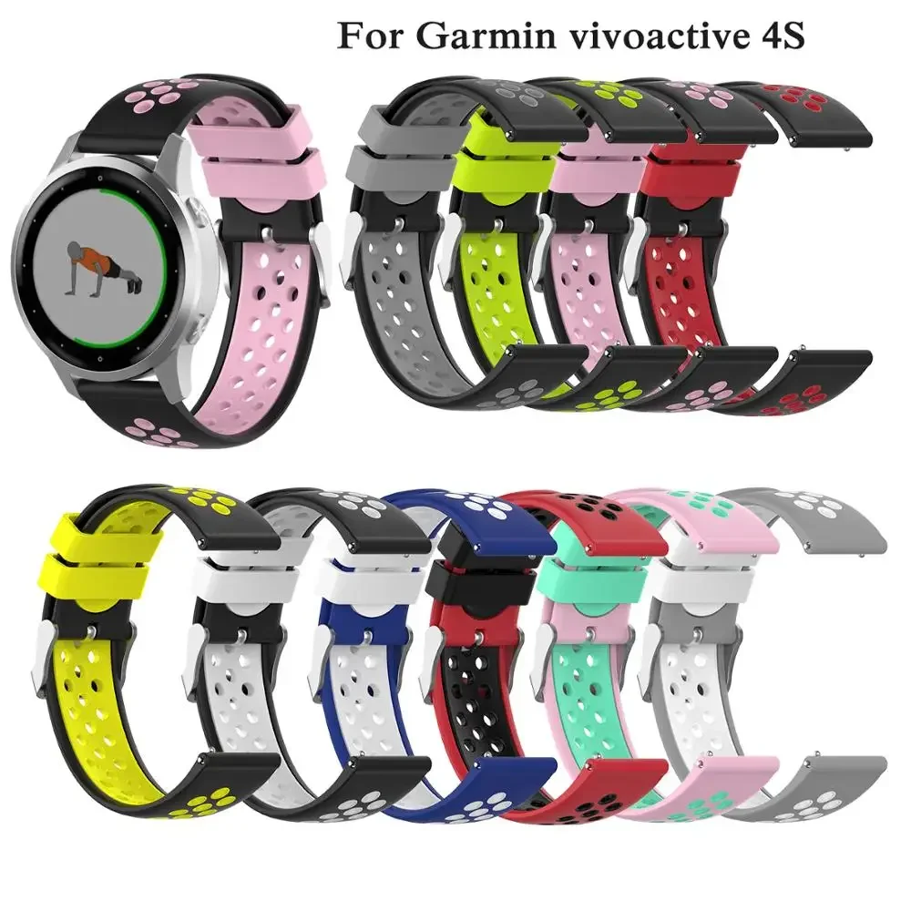New Soft Silicone Breathable Watchband Strap for Garmin Vivoactive 4s Smart Watch Bracelet 18mm Wrist Band outdoor Sport Correa
New Soft Silicone Breathable Watchband Strap for Garmin Vivoactive 4s Smart Watch Bracelet 18mm Wrist Band outdoor Sport Correa