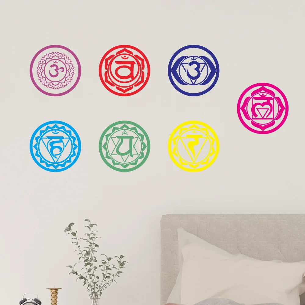 7PCS/Set 7 Chakras Vinyl Stickers Health Aum Meditation Yoga Om Meditation Symbol Art Wall Decals Home Decoration
7PCS/Set 7 Chakras Vinyl Stickers Health Aum Meditation Yoga Om Meditation Symbol Art Wall Decals Home Decoration