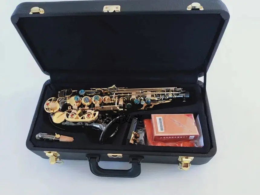 

New Brand S-991 BbTune music instrument Golden key High-quality Curved soprano Saxophone With Mouthpiece