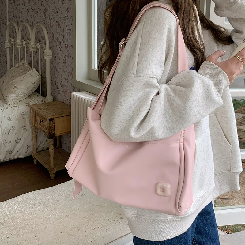 Shop Fashion Cute Pink Shoulder Bags for Women Soft Pu Leather Ladies
