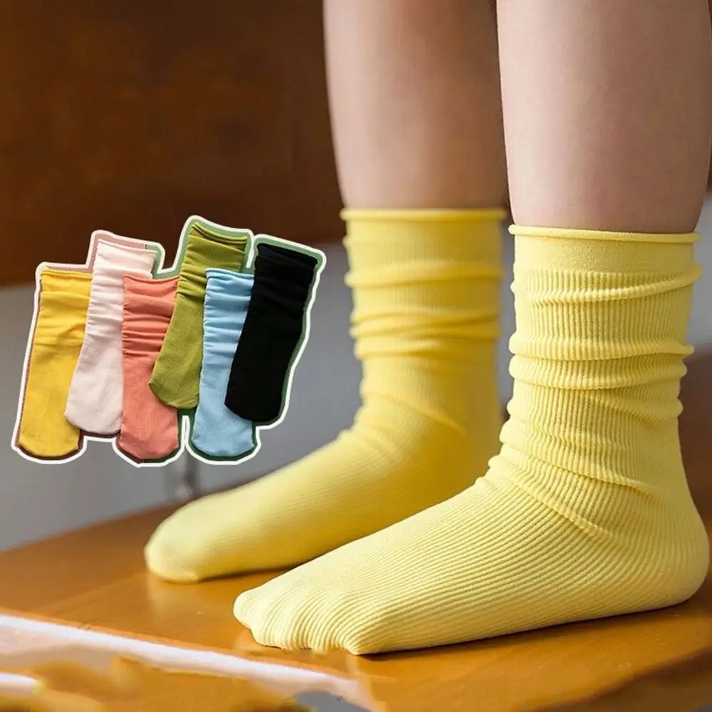 

Cute Soft Solid Color Breathable Preppy Style Children Baby Hosiery Pile Sock Korean Style Stocking Girls Ultra Thin Socks