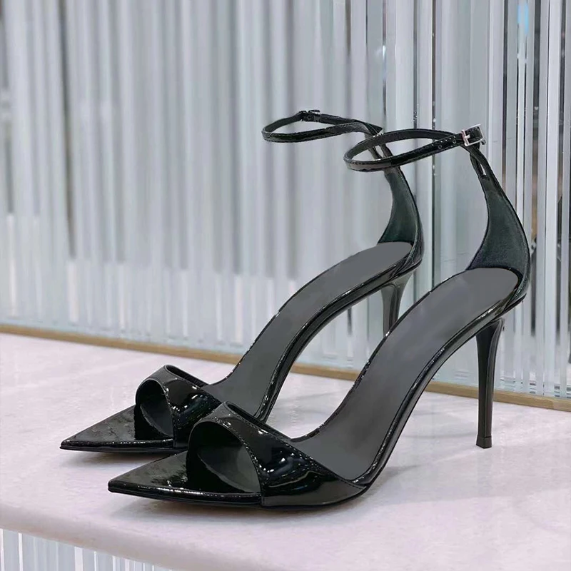 Black Patent Leather Women Sandals Chic Design Ankle Strap Pumps Flock Sexy Thin High Heels Dress Prom Sandalias Zapatos Mujer
Black Patent Leather Women Sandals Chic Design Ankle Strap Pumps Flock Sexy Thin High Heels Dress Prom Sandalias Zapatos Mujer