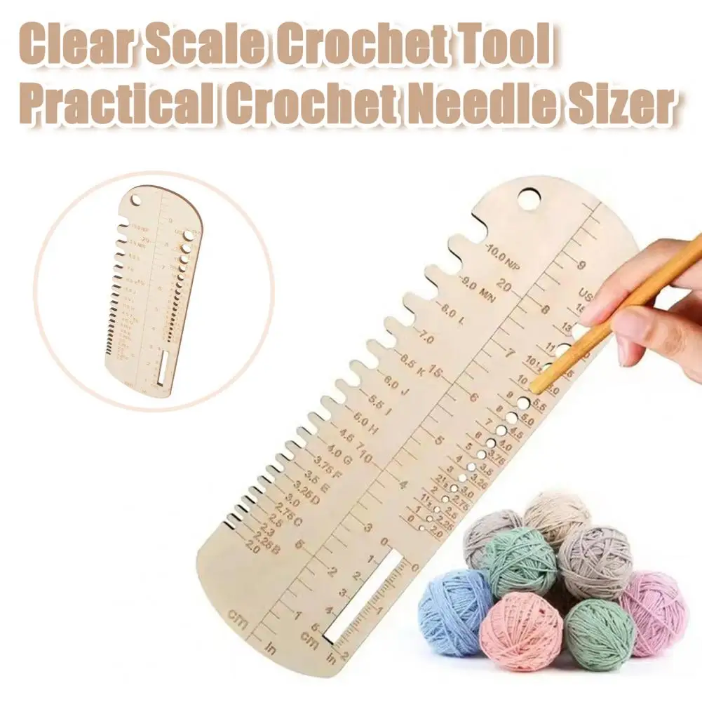 Practical Crochet Tool Wooden Crochet Needle Sizer Multi-function Knitting Ruler Set for Socks Sewing Supplies for Crafting
Practical Crochet Tool Wooden Crochet Needle Sizer Multi-function Knitting Ruler Set for Socks Sewing Supplies for Crafting