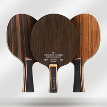 Table Tennis Racket 5 Layers Ping Pong Blade Paddle Ebony Wood Dalbergia Tennis Rackets Professional Long Handle PingPong Racket