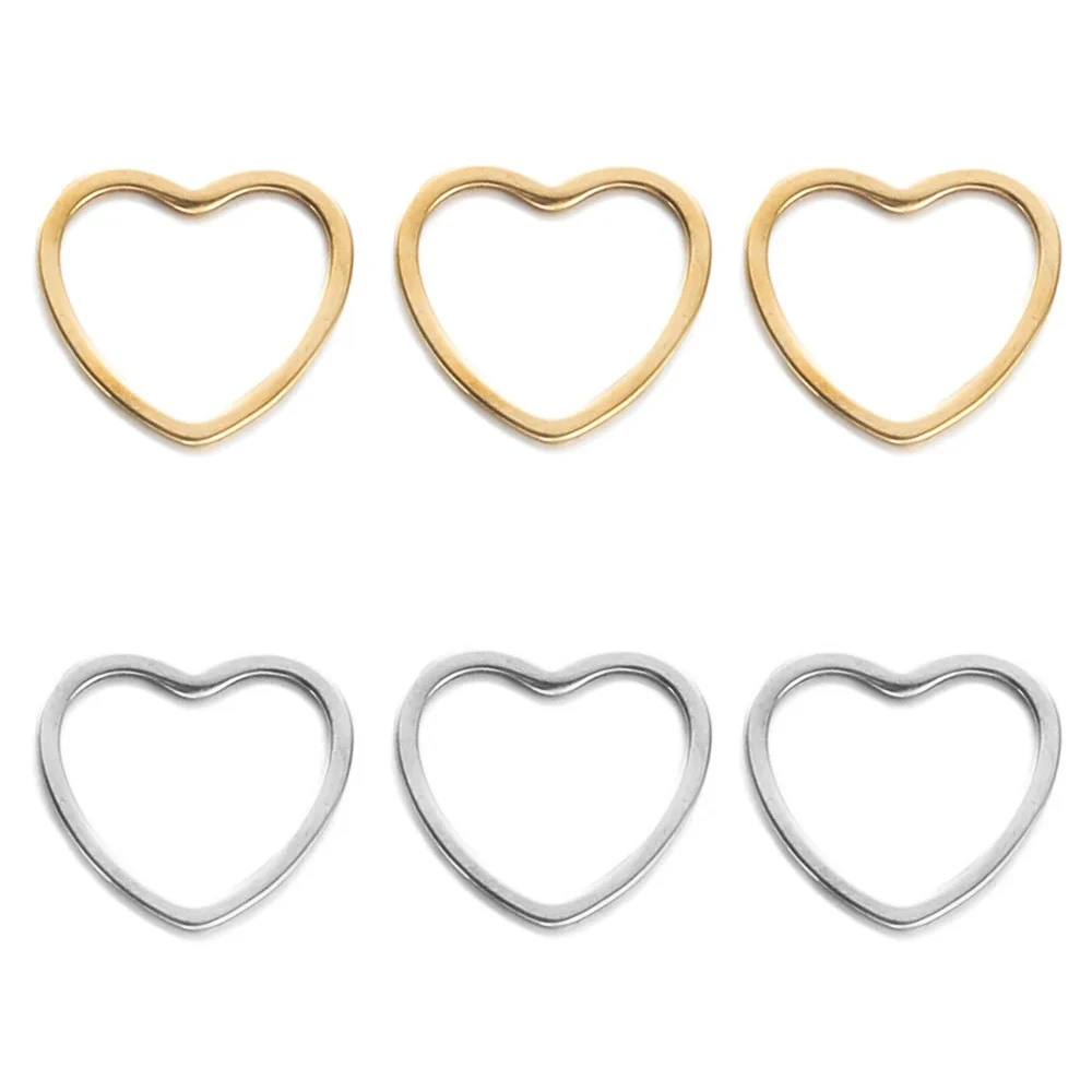 

20-40pcs Stainless Steel Gold Color Hollow Heart Charms Pendants for DIY Jewelry Making Findings Necklace Bracelets Accessories