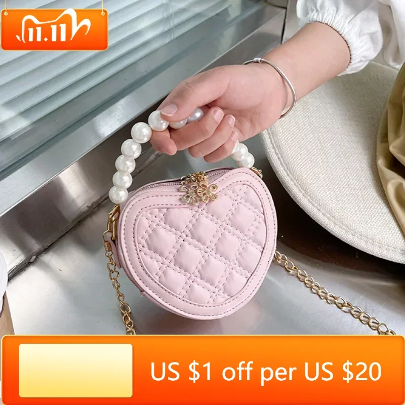 Pearl Handle Girls Mini Shoulder Messenger Bag Princess Wallet Coin Purse Handbags Cute Children's Heart-shaped Crossbody Bags
Pearl Handle Girls Mini Shoulder Messenger Bag Princess Wallet Coin Purse Handbags Cute Children's Heart-shaped Crossbody Bags