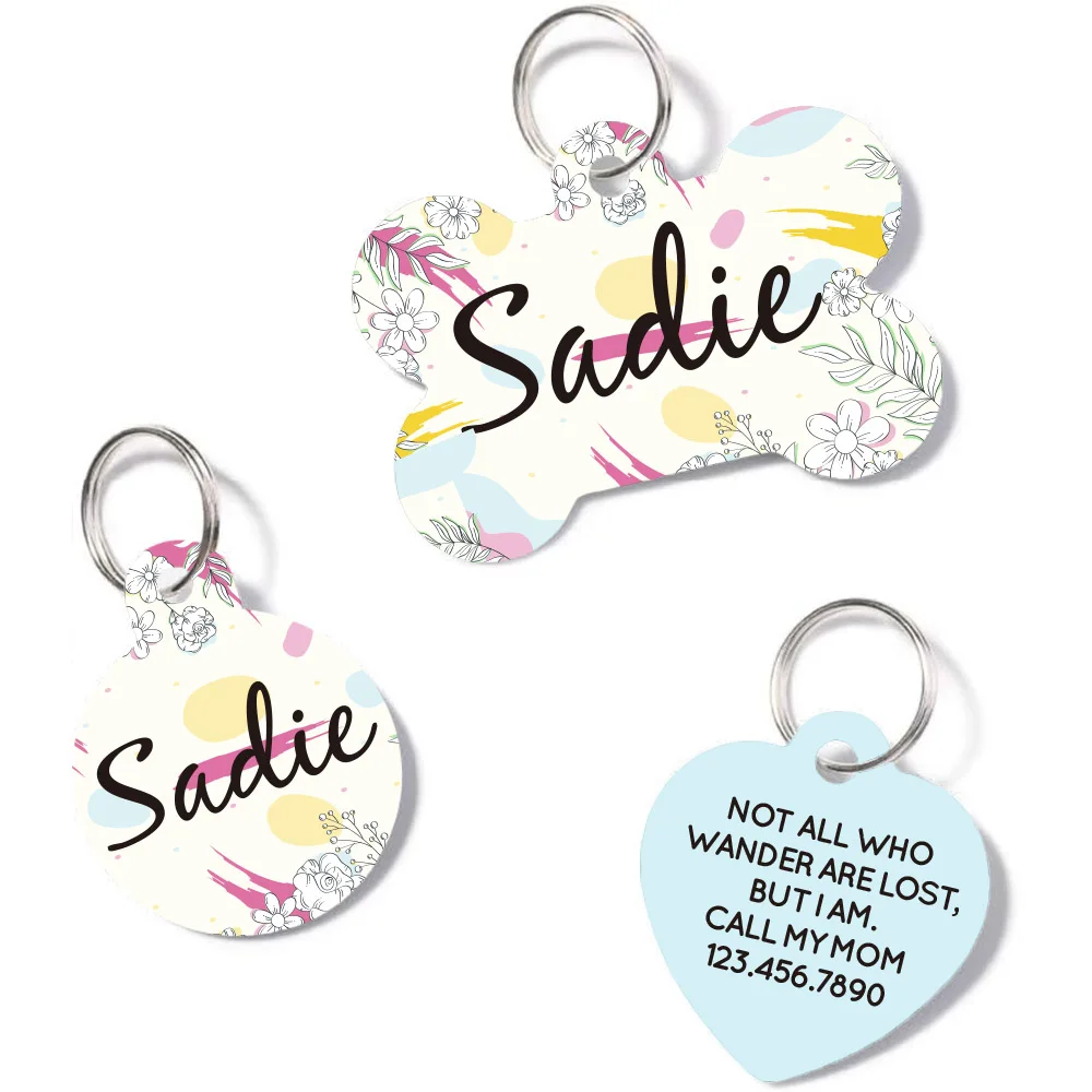 Personalized Dog Tags with Colorful Design Printed Floral and Plant Designs, Custom Name on Pet ID Tags,Nameplate Pendant
Personalized Dog Tags with Colorful Design Printed Floral and Plant Designs, Custom Name on Pet ID Tags,Nameplate Pendant