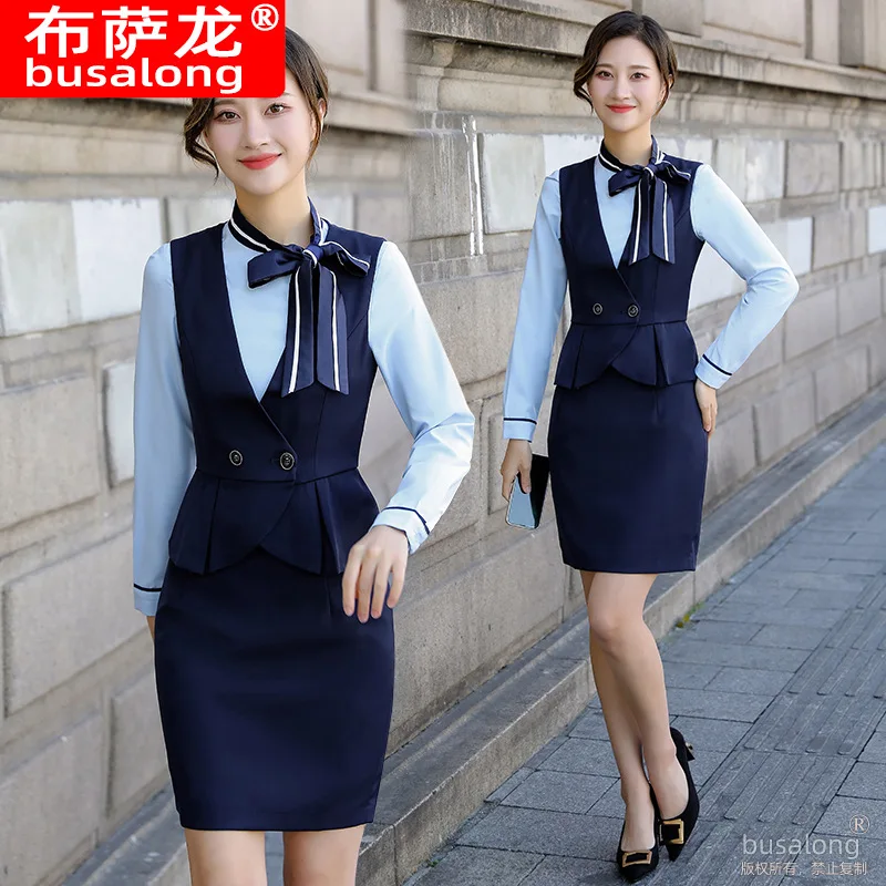 

Summer 2023 Ol Professional Vest Suit Women's Clothing Business Formal Wear Graceful Fashionable Set Hotel Front Stage Work Wear