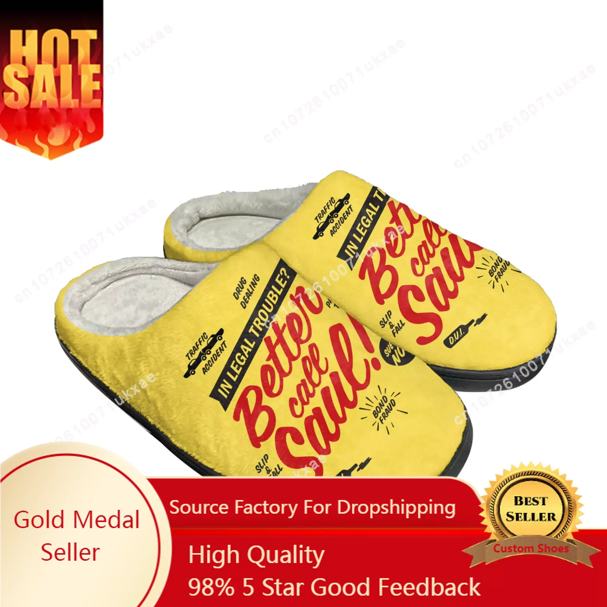 Better Call Saul Home Cotton Slippers Mens Womens Plush Bedroom Casual Keep Warm Shoes Thermal Indoor Slipper Customized Shoe
Better Call Saul Home Cotton Slippers Mens Womens Plush Bedroom Casual Keep Warm Shoes Thermal Indoor Slipper Customized Shoe