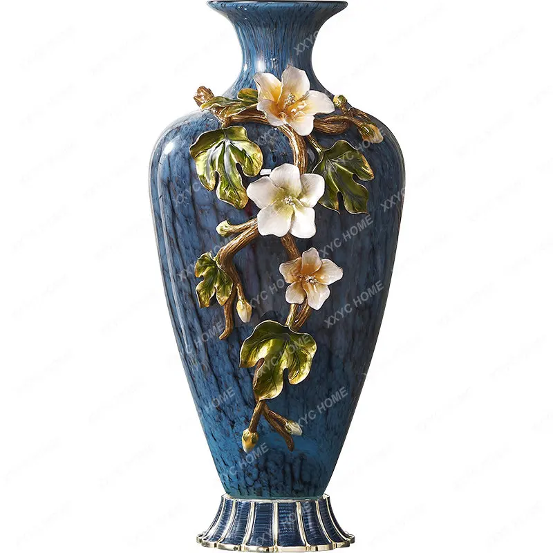 Enamel Vase European Style Household Desk Dried Flower Decorative Ornament Living Room Table Top Ornament Furnishings 
Enamel Vase European Style Household Desk Dried Flower Decorative Ornament Living Room Table Top Ornament Furnishings