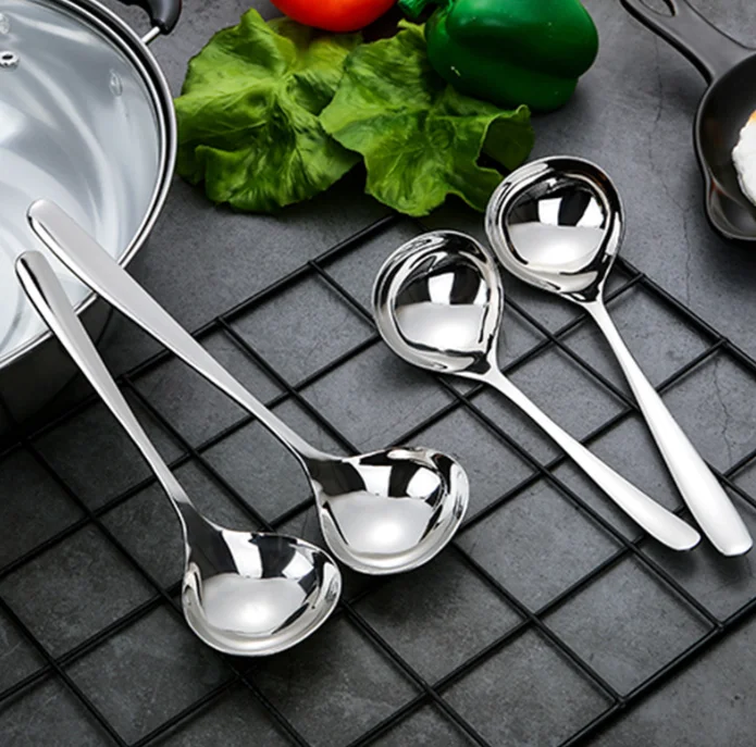 100PCS New Arrival 304 stainless steel Spoon Tableware Adult Metal Soup Spoons Soup Ladle hot pot spoon Kitchen accessories
100PCS New Arrival 304 stainless steel Spoon Tableware Adult Metal Soup Spoons Soup Ladle hot pot spoon Kitchen accessories