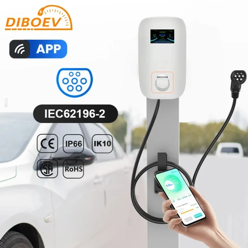 

DIBOEV EV Charger 7/11/22KW 1/3 Phase Level2 16A 32A OCPP APP 4G Type1/2 Wallbox AC Electric Car Charger EV Charging Station