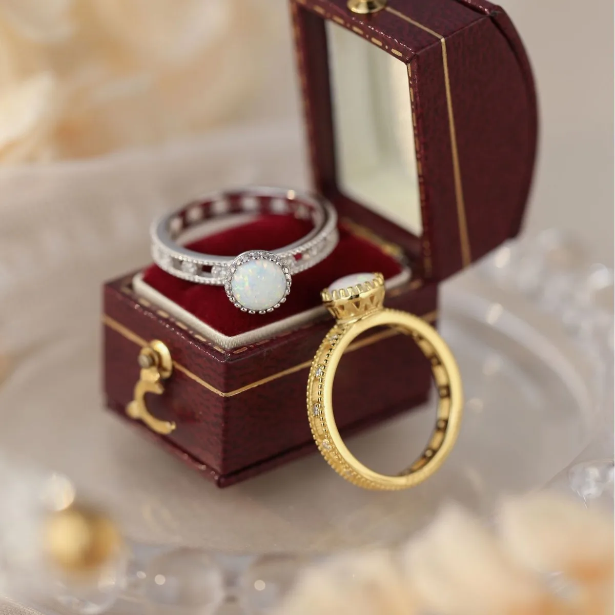 

Новое кольцо из драгоценных камней в европейском и американском стиле с натуральным лунным свечением, простой наконечник из циркония