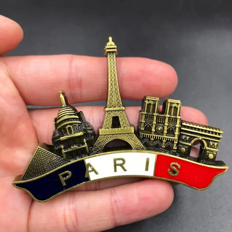 

Paris Metal Fridge Magnets 3D stereo Resin Magnetic French Paris Refrigerator Sticker Tourist Souvenir Home Decoration Gifts