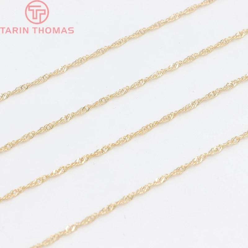 

(4163) 2 Meters Width 2MM 24K Gold Color Brass Twisted NecklaceBracelet Chains High Quality Jewelry Accessories Wholesale