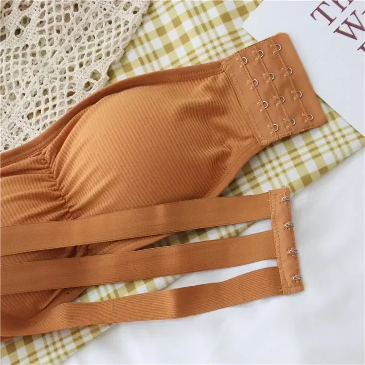 Women's Invisible Strapless Bra with Removable Pads Sexy Underwear Tube Top Girls One-piece Backless Lingerie Cropped Tanks Women's Invisible Strapless Bra with Removable Pads Sexy Underwear Tube Top Girls One-piece Backless Lingerie Cropped Tanks