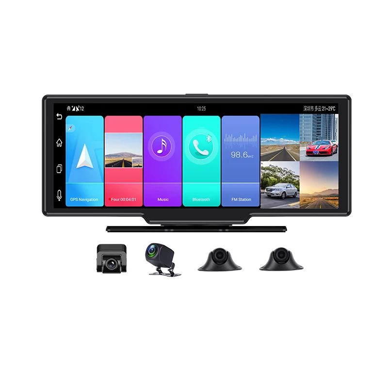 4 Camera Car Black Box with WIFI GPS Navigation AHD1080P 10" Touch Screen Live Streaming 4G Android Car DVR Camera 512G Card
4 Camera Car Black Box with WIFI GPS Navigation AHD1080P 10" Touch Screen Live Streaming 4G Android Car DVR Camera 512G Card