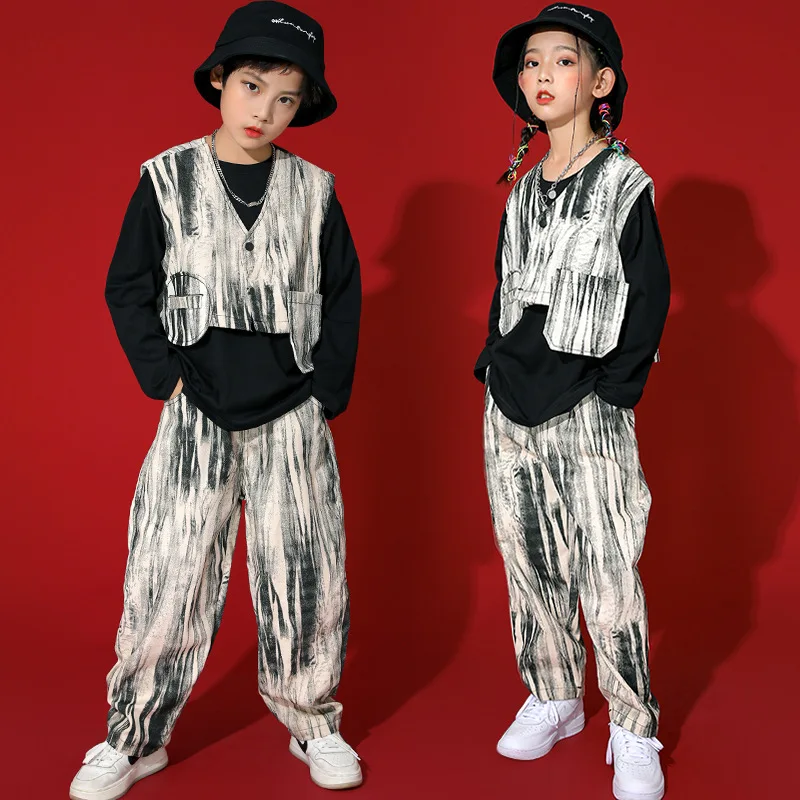 Kid Kpop Hip Hop Clothing Print Sleeveless Jacket Vest Pocket Top Streetwear Pants for Girl Boy Jazz Dance Costume Clothes
Kid Kpop Hip Hop Clothing Print Sleeveless Jacket Vest Pocket Top Streetwear Pants for Girl Boy Jazz Dance Costume Clothes