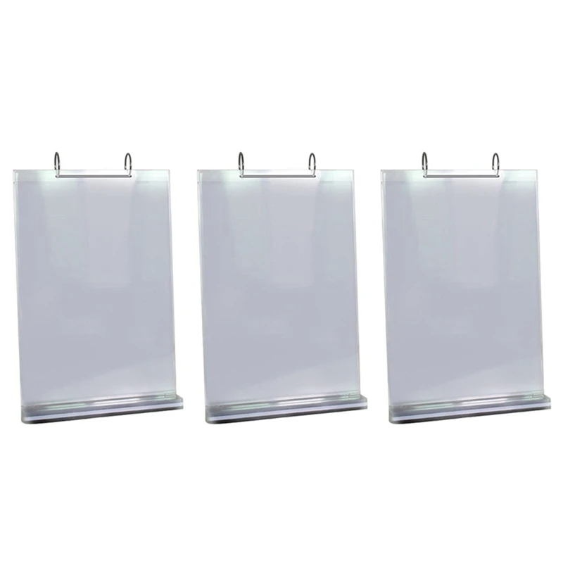 

3X A4 Multi-Page Flip Display Card Label Display Stand Detachable Label Business Menu Holder