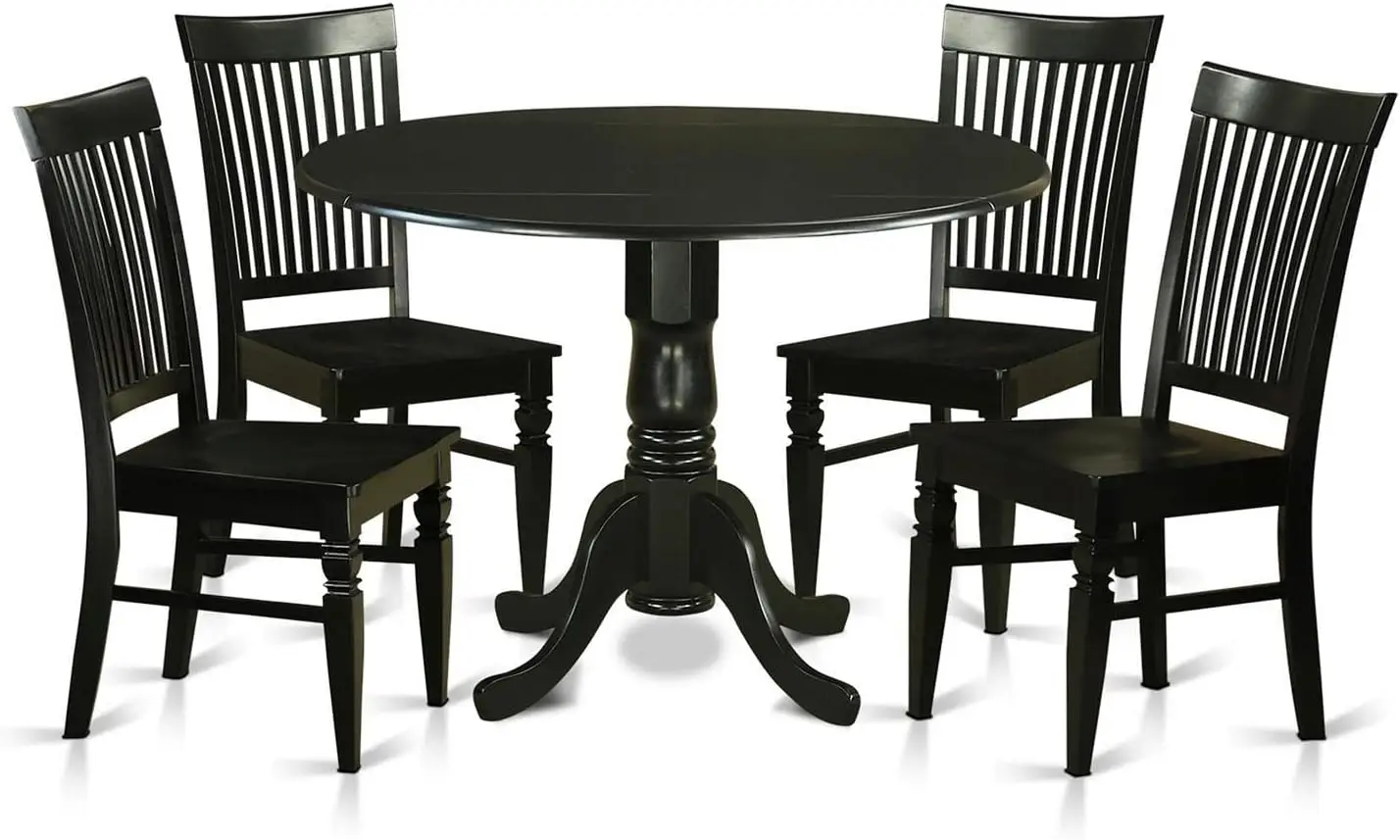 East West Furniture DLWE5-BLK-W Дублин, набор из 5 предметов для столовой, 4 предмета, включает круглый стол с дропплиапом
East West Furniture DLWE5-BLK-W Дублин, набор из 5 предметов для столовой, 4 предмета, включает круглый стол с дропплиапом