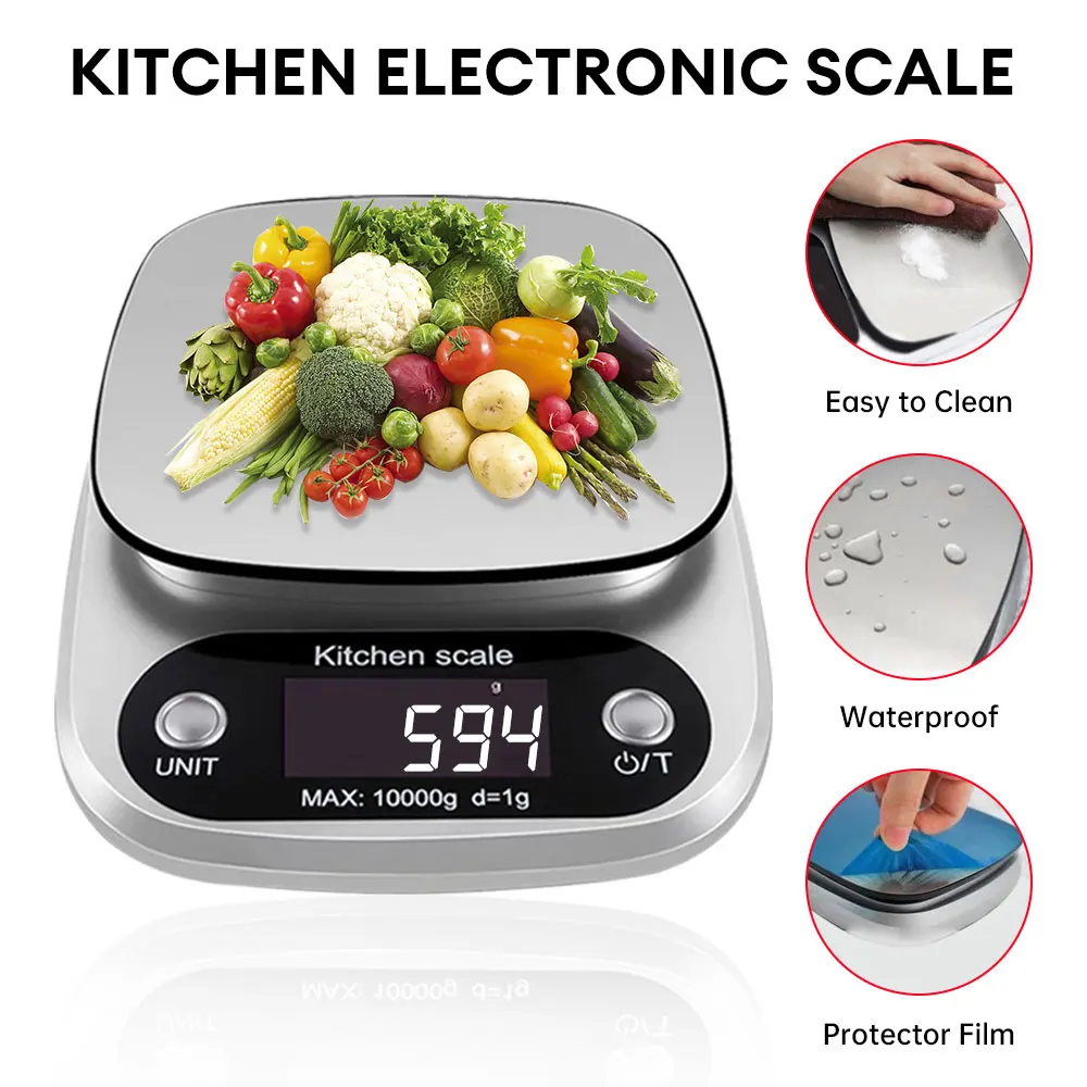 

10kg/1g Didital Kitchen Scale High Precision Electronic Scale Battery Powered Kitchen Measuring Tool for Cooking Baking