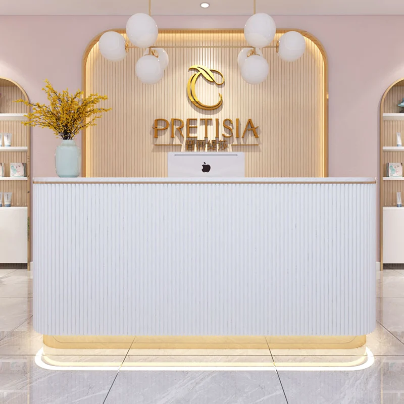 Hot Sale Salon shop cashier simple modern shop small counter custom light luxury beauty salon front desk
Hot Sale Salon shop cashier simple modern shop small counter custom light luxury beauty salon front desk