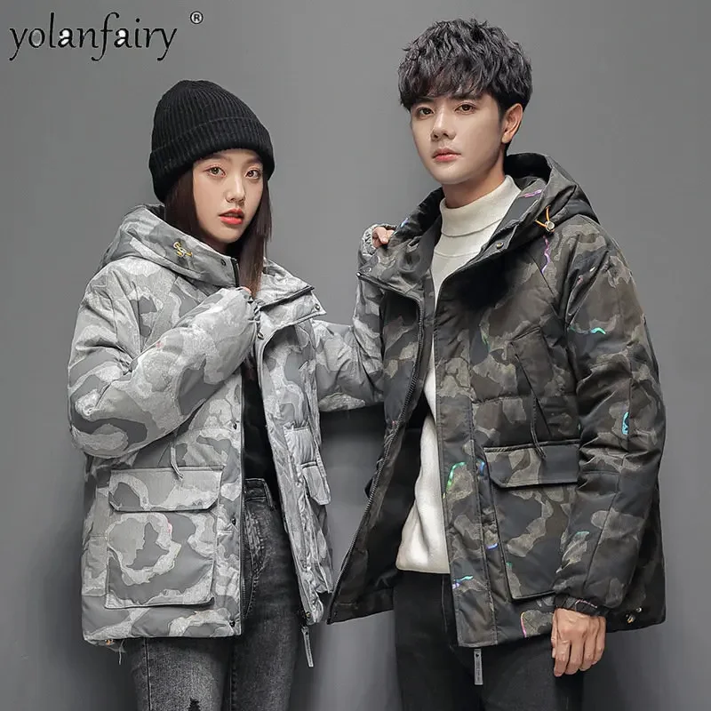 

Men's Down Jacket 2024 New Winter s for Men and Women Clothing Couples Thick Warm Trend Hooded Puffer Veste Homme F