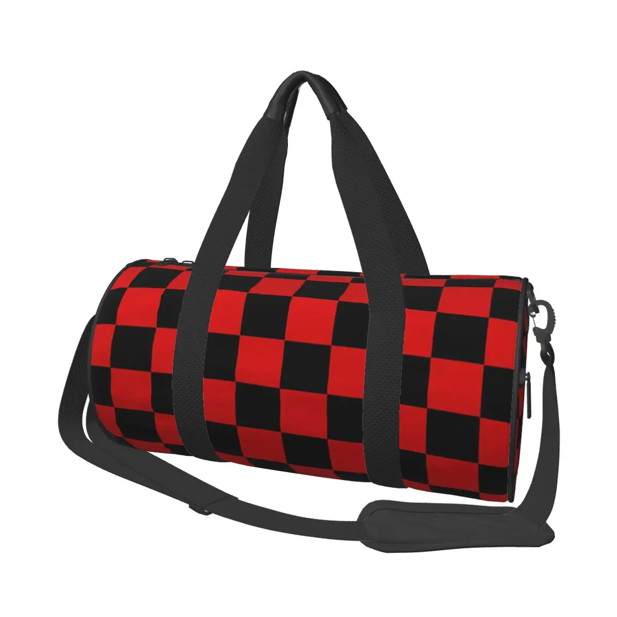 

Черно-красная спортивная сумка в шашки, модные уличные спортивные сумки с обувью, дорожная тренировочная сумка с принтом, Ретро сумка для фитнеса для пар