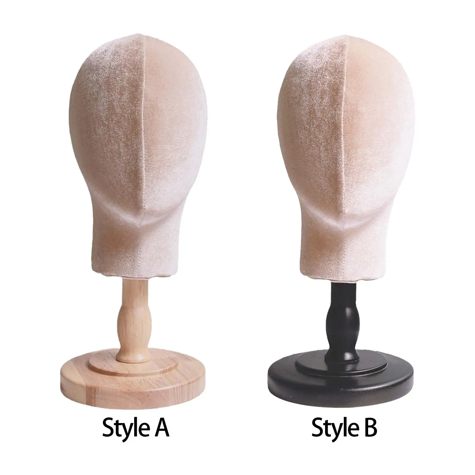 

Wig Head Model Wig Mannequin Head with Wood Base Fashion Wig Hat Display Stand Holder for Hairdresser Training Hats Jewellery