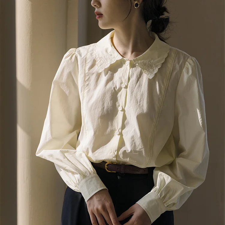 Рубашка женская хлопковая с длинным рукавом, винтажная блузка абрикосового цвета, Свободный Топ с лацканами, весна-осень 2023
Рубашка женская хлопковая с длинным рукавом, винтажная блузка абрикосового цвета, Свободный Топ с лацканами, весна-осень 2023