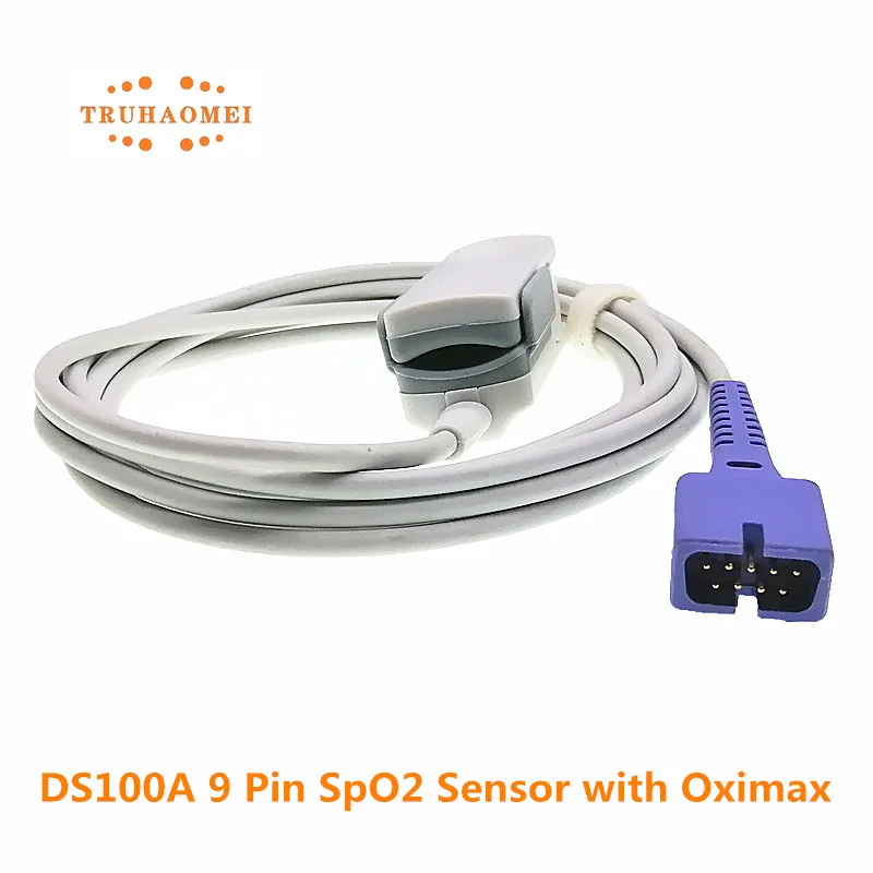 

DS100A For Nellcor SPO2 Sensor 9 Pin 2.5 Meters Long Wire with Oximax Tech N65 Philips Schiller Colin Datascope Edan Mindray GE