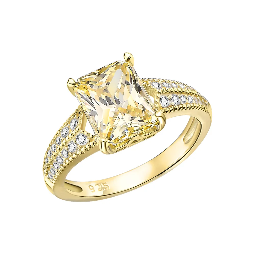 

Zhenchengda кольцо из высокоуглеродистого бриллианта 5,6 карата с ледяной резкой 8*10 мм желтые бриллианты S925 Серебряное кольцо гальваническое покрытие